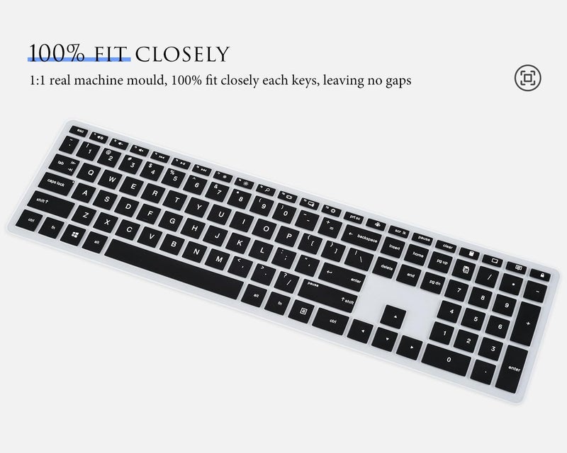 CASEDAO Keyboard Cover Skin for HP Pavilion 27" All in One Desktop xa0055ng/xa0050/xa0080/xa0014/0370Nd/0010Na/0076Hk, HP Pavilion Wireless Keyboard Combo 800, HP Pavilion 23.8 24 inch Desktop-Black - Image 3