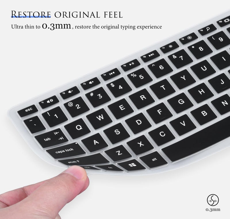 CASEDAO Keyboard Cover Skin for HP Pavilion 27" All in One Desktop xa0055ng/xa0050/xa0080/xa0014/0370Nd/0010Na/0076Hk, HP Pavilion Wireless Keyboard Combo 800, HP Pavilion 23.8 24 inch Desktop-Black - Image 5