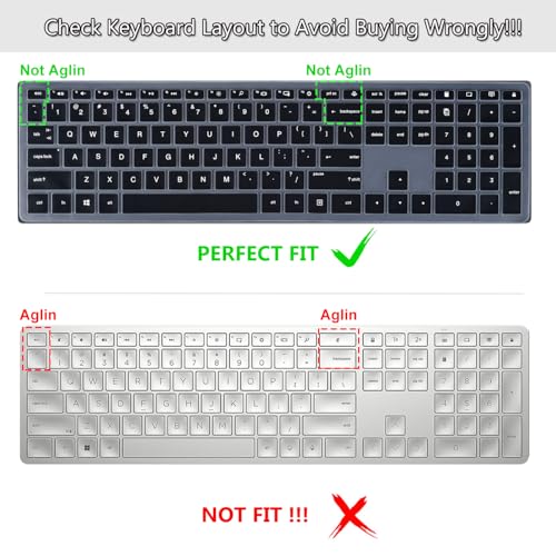 CASEDAO Keyboard Cover Skin for HP Pavilion 27" All in One Desktop xa0055ng/xa0050/xa0080/xa0014/0370Nd/0010Na/0076Hk, HP Pavilion Wireless Keyboard Combo 800, HP Pavilion 23.8 24 inch Desktop-Black - Image 2