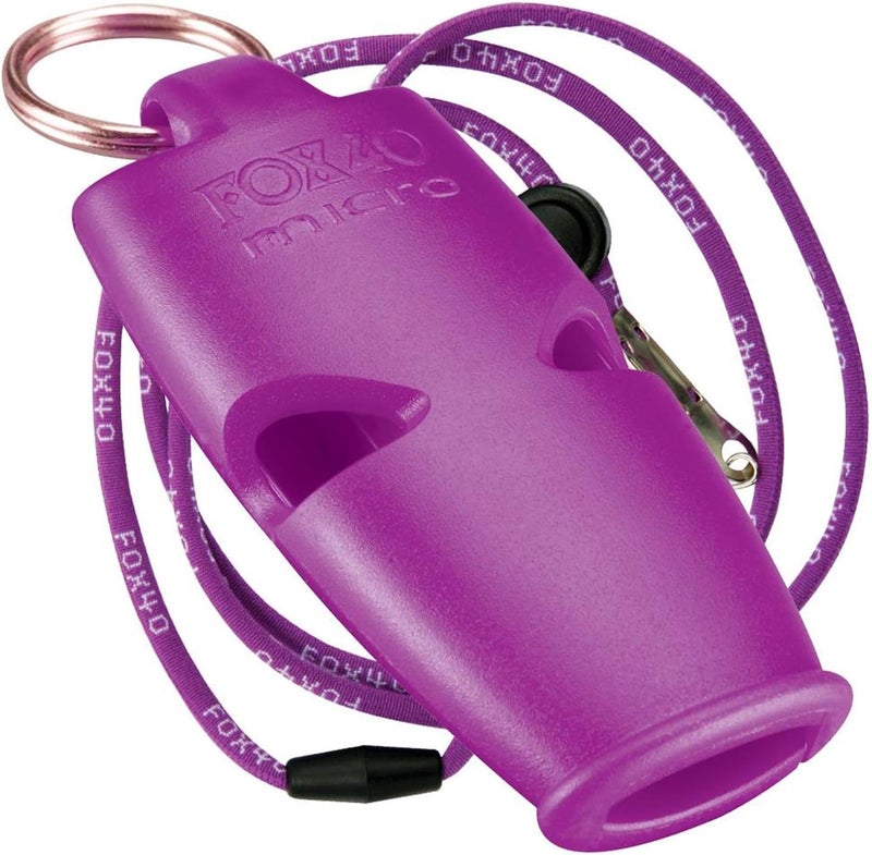 Fox 40 Micro Safety Whistle with Breakaway Lanyard Purple