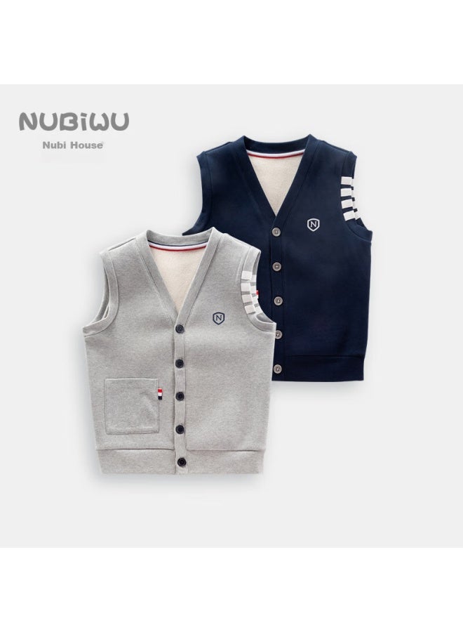 Nubiwu Children's Vest, Boys' Waistcoat, Big Kids' Outer Wear Vest, Boys' Spring Style Sleeveless Jacket Clothing - Image 1