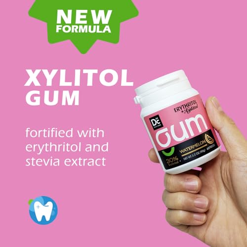 DC24 DAILY CARE Xylitol Chewing Gum with Erythritol Aspartame Free  Sugar Free Gum for Dry Mouth LowCalorie Sugarless Watermelon 60 Pieces Pack of 1 - Image 5