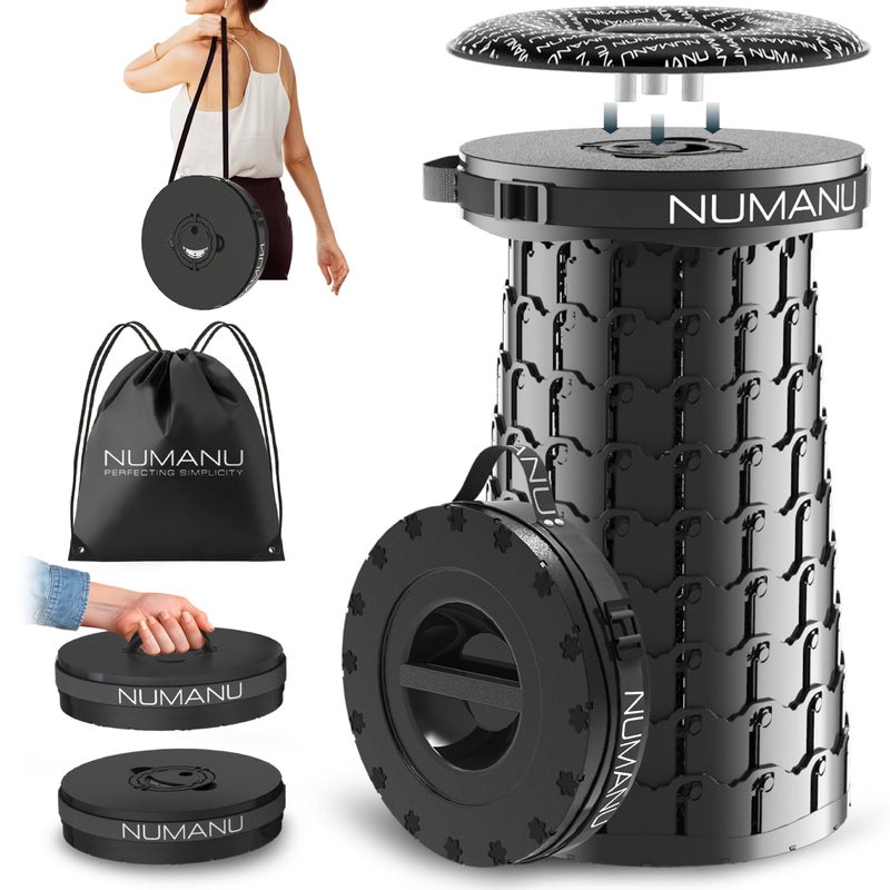 NUMANU كرسي قابل للطي NUMANU 2026 XXL المحسن مع وسادة وحقيبة، سعة قصوى 1000 رطل، 19.7" مقعد قابل للسحب ثقيل الوزن أو مسند قدم للسفر - Image 1