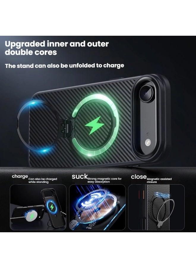 عام غلاف iPhone AIR مع حامل MagSafe المغناطيسي، غلاف مقاوم للسقوط، تركيب دقيق، متوافق مع الشحن اللاسلكي، مقاوم لبصمات الأصابع ومتين - Image 2