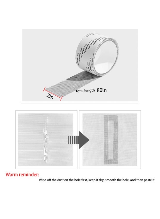Relex 2M Window Screen Repair Tape, Strong Adhesive Screen Repair Tape, Fiberglass Screen Tape Mesh Repair for Covering Windows or Doors Pet Mesh Cage Tears Holes (Black) - Image 4