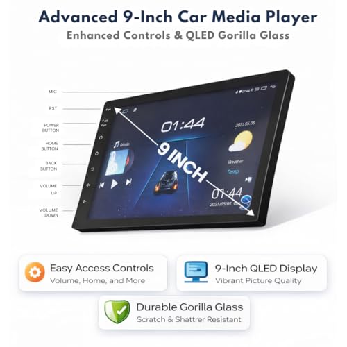 Modorwy Smart Carplay & Android Auto 9inch HD QLED Car Android Stereo | 4GB RAM & 32GB ROM | OS 13 Double Din Car Multimedia Player | 1 Year Warranty - Image 4