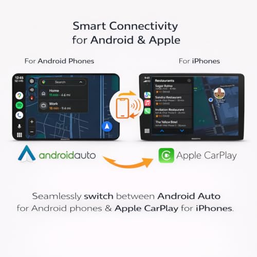 Modorwy Smart Carplay & Android Auto 9inch HD QLED Car Android Stereo | 4GB RAM & 32GB ROM | OS 13 Double Din Car Multimedia Player | 1 Year Warranty - Image 5