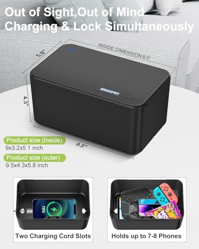 ySky Safe Timed Lock Box, Phone Lock Box with Timer Unplug from Phones,Video Games,Social Media,Snacks&Cravings,Self-Control Lockable Storage Box, Phone Locker Time Locking Container for Better Habits - Image 3