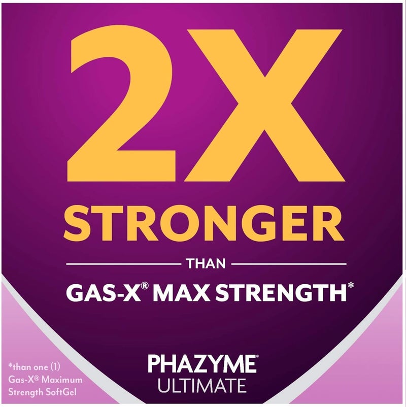 Phazyme Ultimate Gas Bloating Relief Works in Minutes 500 mg Simethicone Fast Gels 20 Count  Beano Ultra 800 Gas Prevention and Digestive Enzyme Supplement 100 Count - Image 3