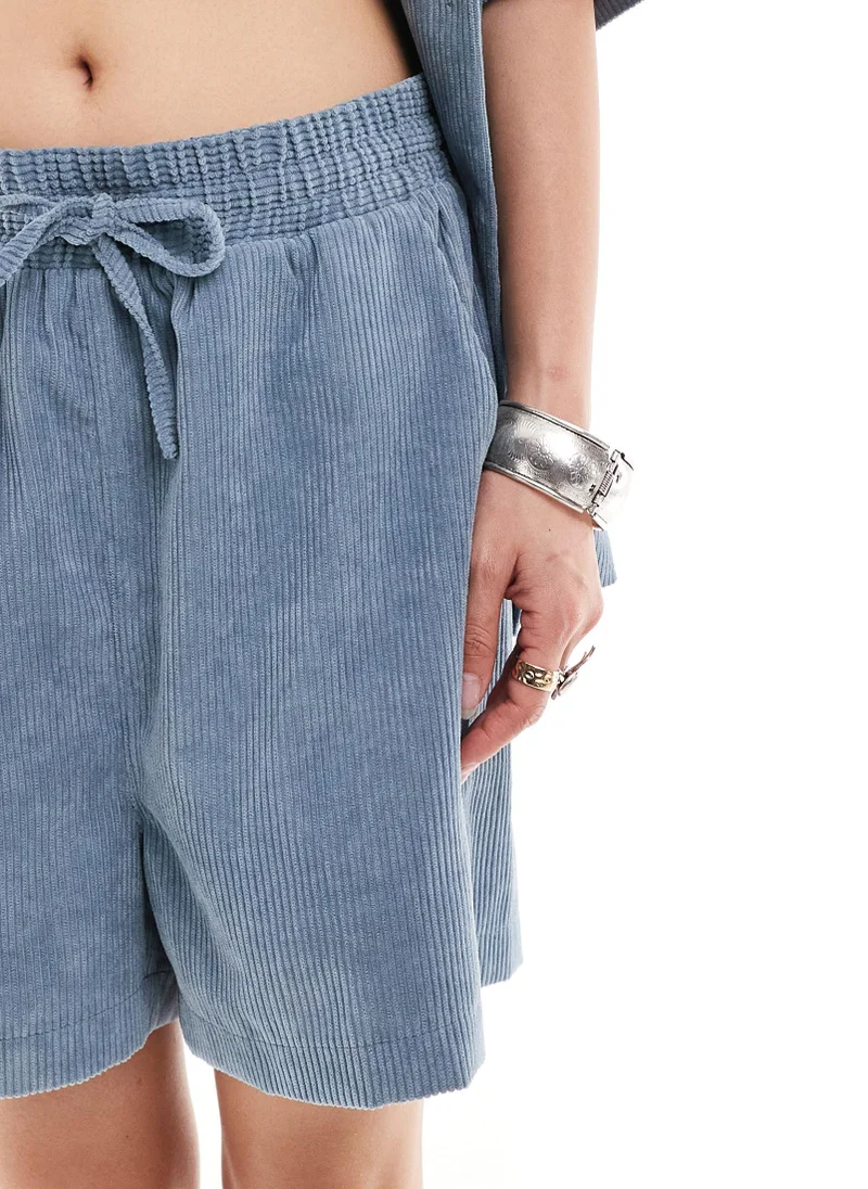 Reclaimed Vintage Reclaimed Vintage unisex cord short in blue co-ord