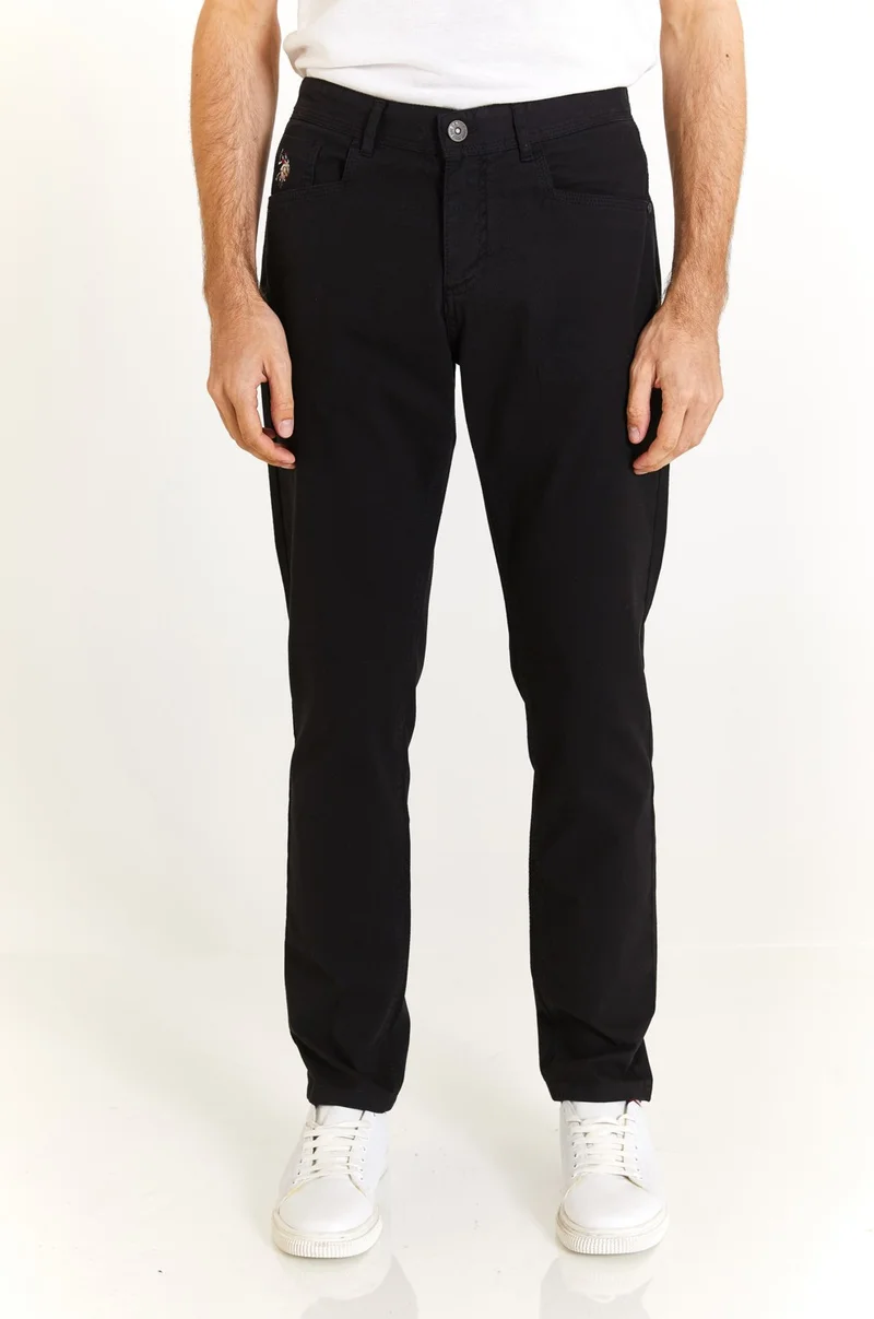 U.S. Polo Assn. Base. Polo Assn. Standard Mold Straight Leg Normal Waist Black Men's Trousers 1873679