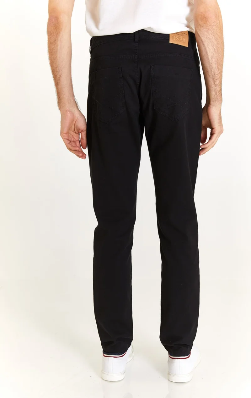 U.S. Polo Assn. Base. Polo Assn. Standard Mold Straight Leg Normal Waist Black Men's Trousers 1873679