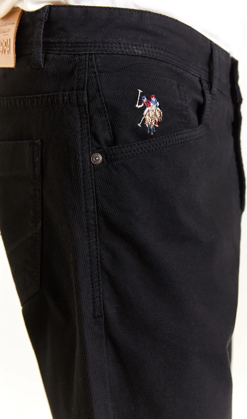 U.S. Polo Assn. Base. Polo Assn. Standard Mold Straight Leg Normal Waist Black Men's Trousers 1873679