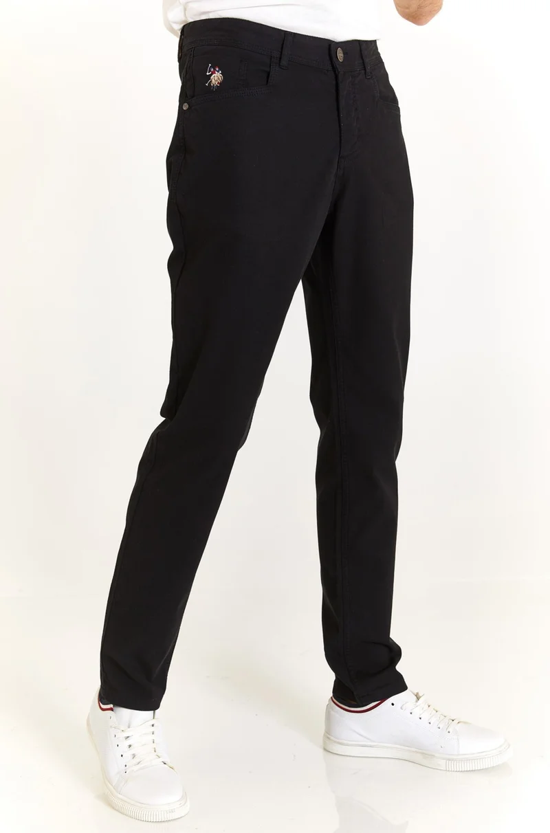 U.S. Polo Assn. Base. Polo Assn. Standard Mold Straight Leg Normal Waist Black Men's Trousers 1873679