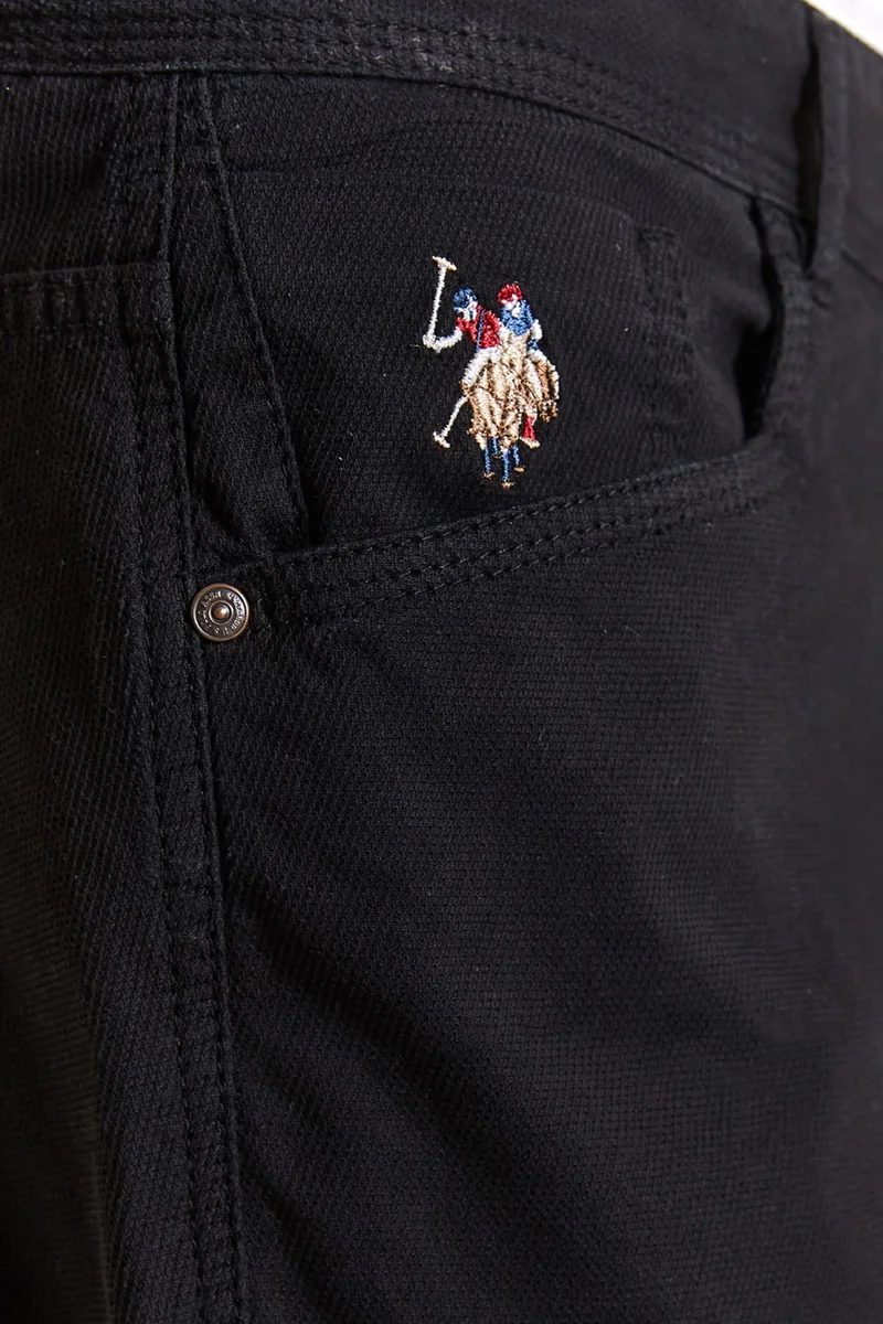 U.S. Polo Assn. Base. Polo Assn. Standard Mold Straight Leg Normal Waist Black Men's Trousers 1873679