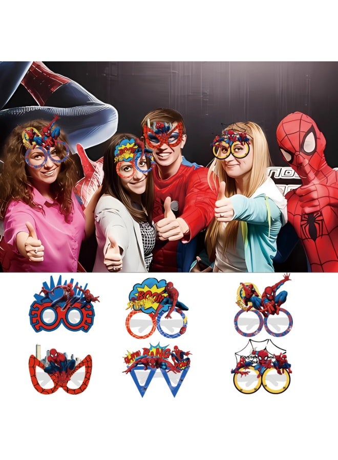 ILovhaprty Spider-Man Paper Glasses - 24pcs Spider-Man Party Favors Paper Eyeglasses, Superhero Theme Paper Party Glasses for Spider-Man Photo Booth Props or Spider-Man Birthday Decorations Supplies - Image 4