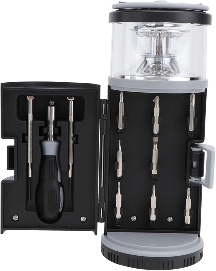 مجموعة أدوات إضاءة التخييم المحمولة مع فانوس LED ومفك براغي متعدد الوظائف للطوارئ الخارجية والمشي لمسافات طويلة - Image 1