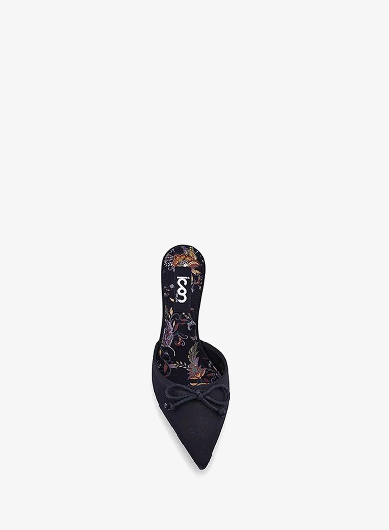 Iconstyle Black Womens pointed toe heeled mules for Women | Best Price UAE