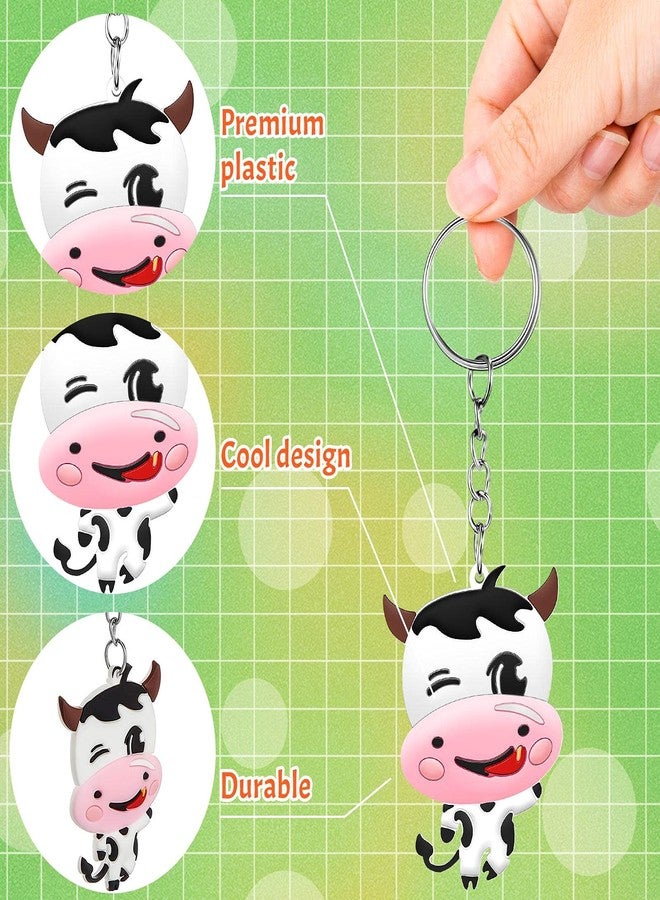 MTLEE 40 Pieces Cow Party Favors Cute Rubber Cow Keychain Farm Laughing Animal Baby Keychains for Boys Girls Teens School Carnival Rewards Christmas Party Gifts Baby Shower Birthday - Image 3