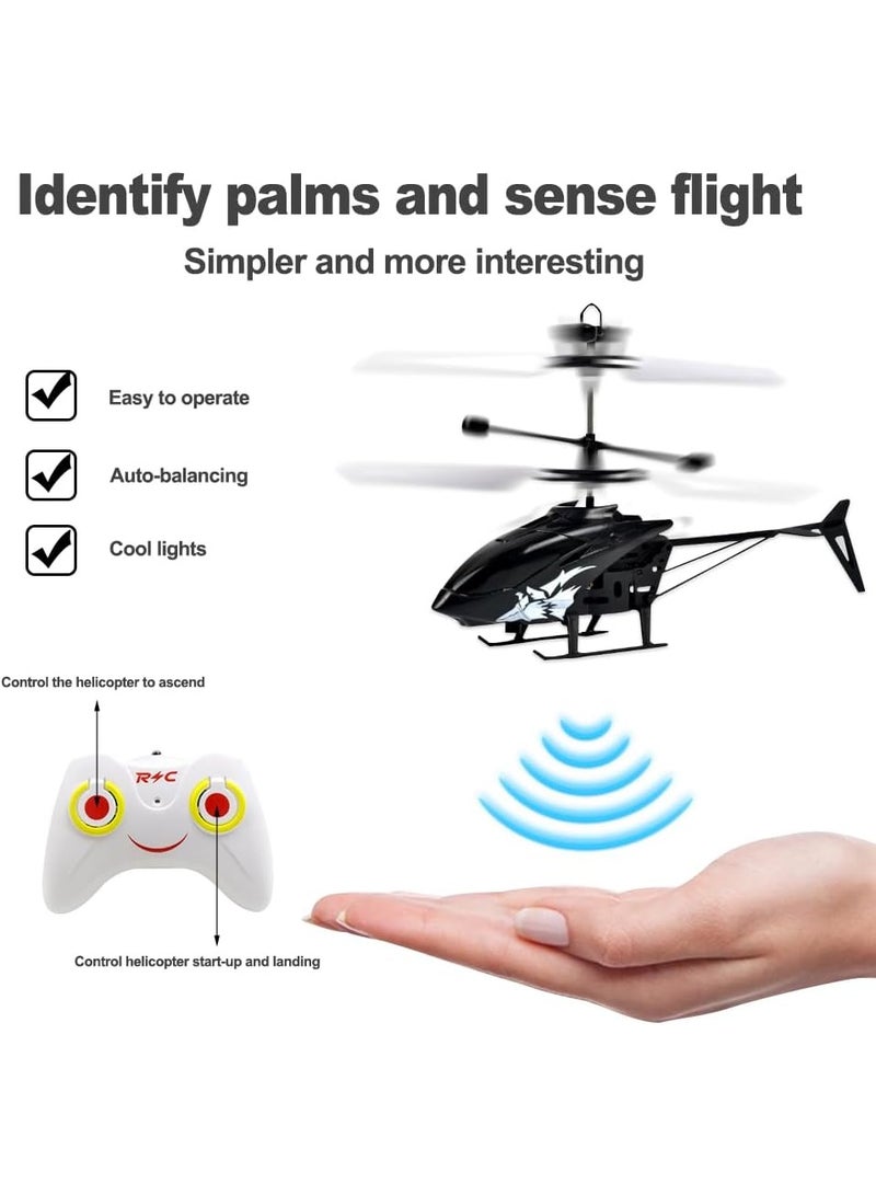 Remote Control Helicopter for Kids, RC Helicopter Toys, One Key Take Off and Landing, Easy to Fly Indoor and Outdoor Radio RC Flying, for Age 3+ Kids Party Gifts (Black) - Image 3