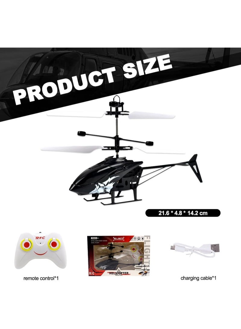 Remote Control Helicopter for Kids, RC Helicopter Toys, One Key Take Off and Landing, Easy to Fly Indoor and Outdoor Radio RC Flying, for Age 3+ Kids Party Gifts (Black) - Image 2