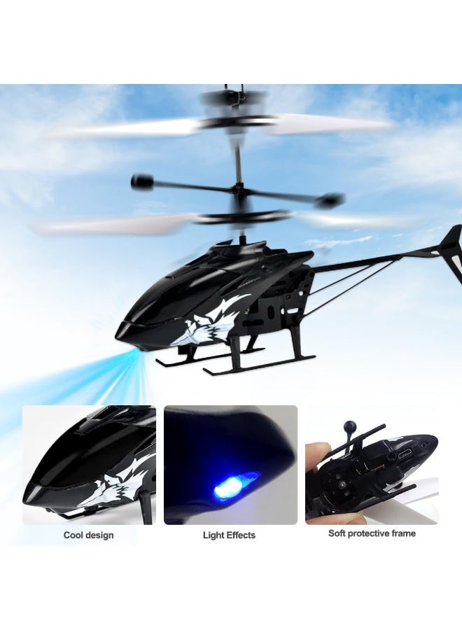 Remote Control Helicopter for Kids, RC Helicopter Toys, One Key Take Off and Landing, Easy to Fly Indoor and Outdoor Radio RC Flying, for Age 3+ Kids Party Gifts (Black) - Image 4