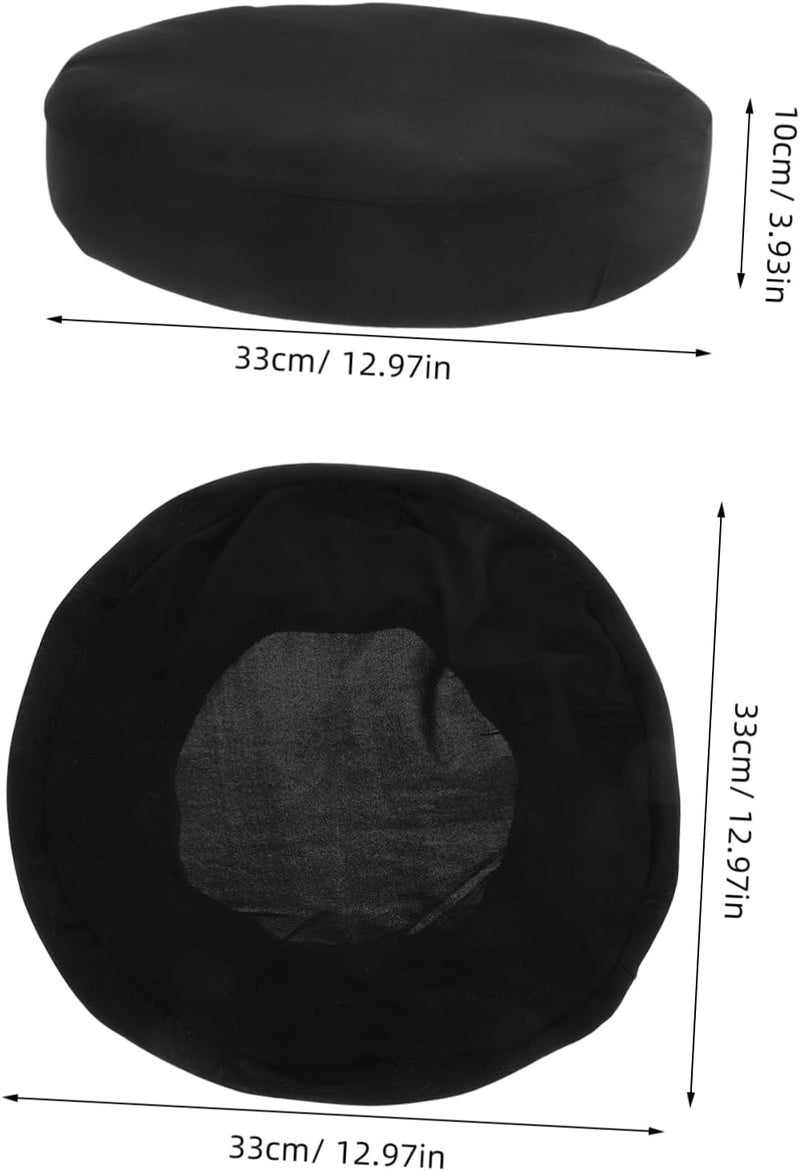 VOSAREA 2pcs Round Stool Covers Elastic for Round Stools Soft Washable Seat Cushions Non- Design for Home Office Modern Easy to Clean and Comfortable - Image 2
