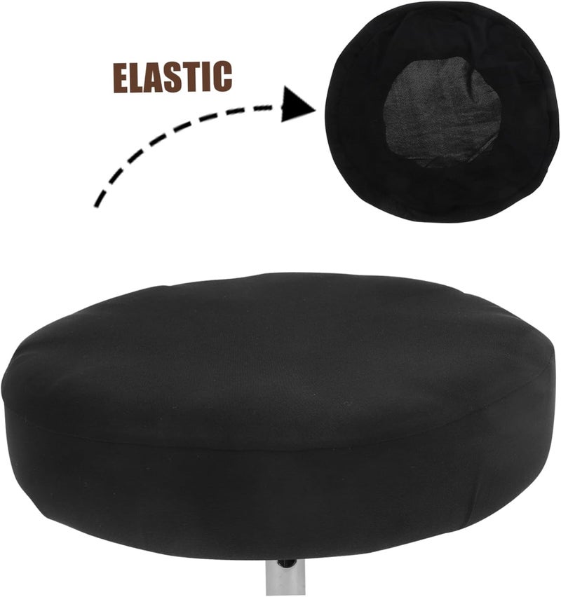 VOSAREA 2pcs Round Stool Covers Elastic for Round Stools Soft Washable Seat Cushions Non- Design for Home Office Modern Easy to Clean and Comfortable - Image 3