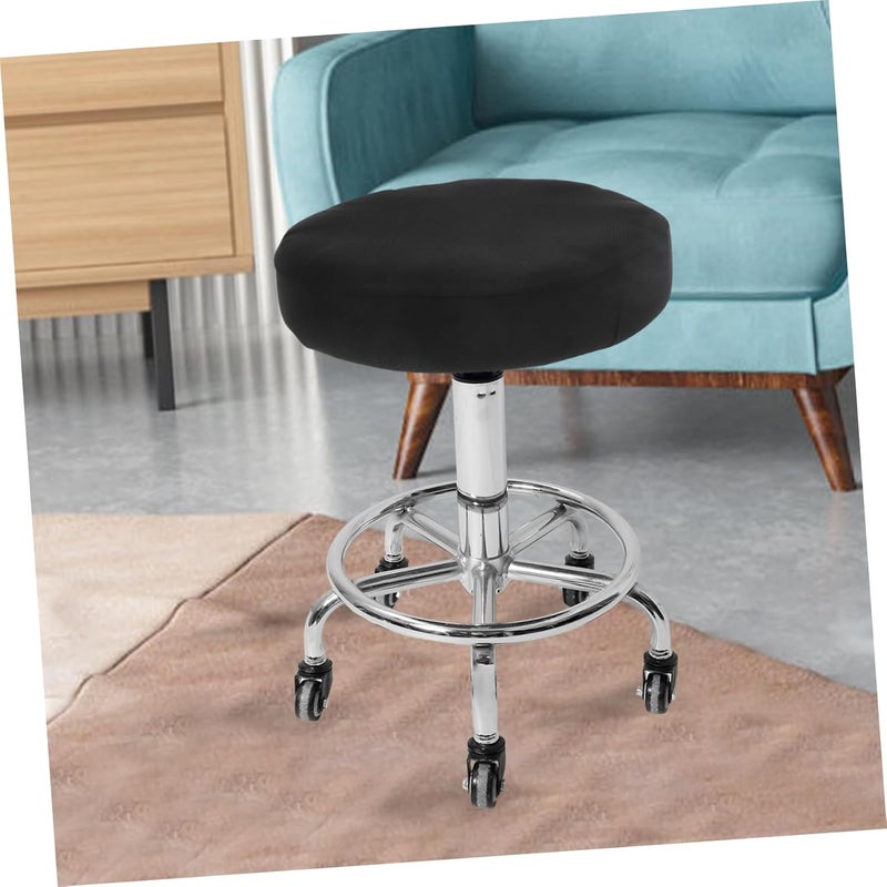 VOSAREA 2pcs Round Stool Covers Elastic for Round Stools Soft Washable Seat Cushions Non- Design for Home Office Modern Easy to Clean and Comfortable - Image 5