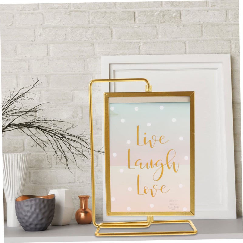 Rotating Photo Frame Vintage Desktop Stand Elegant Finish for Home Office Holiday Decor - Image 4