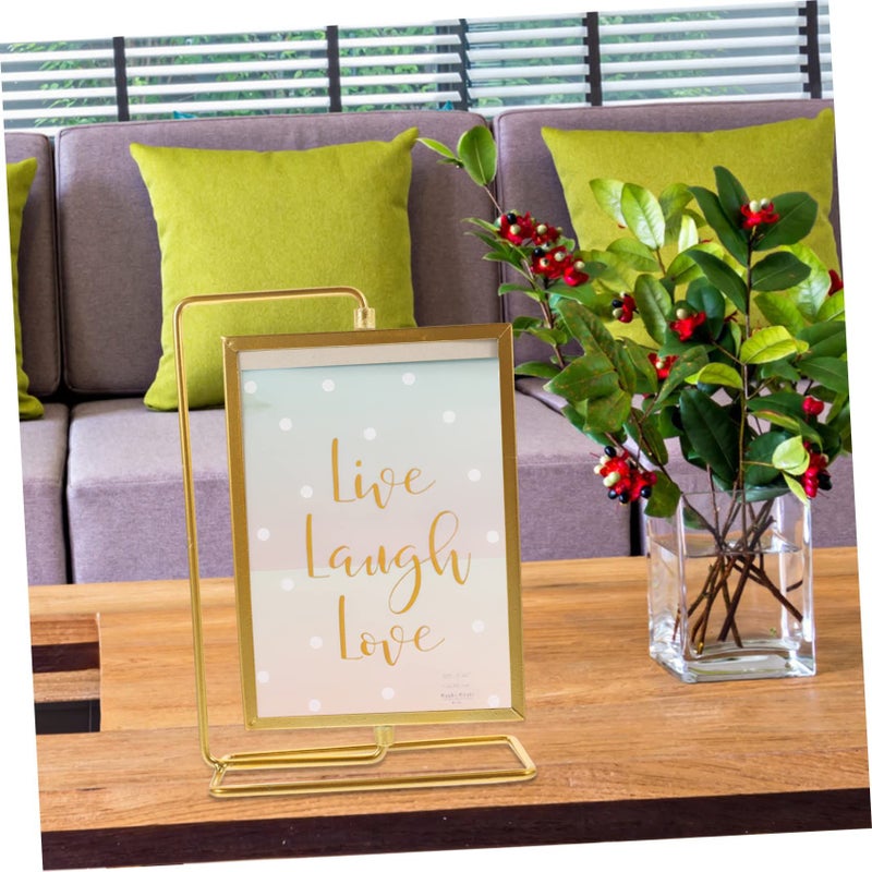 Rotating Photo Frame Vintage Desktop Stand Elegant Finish for Home Office Holiday Decor - Image 5
