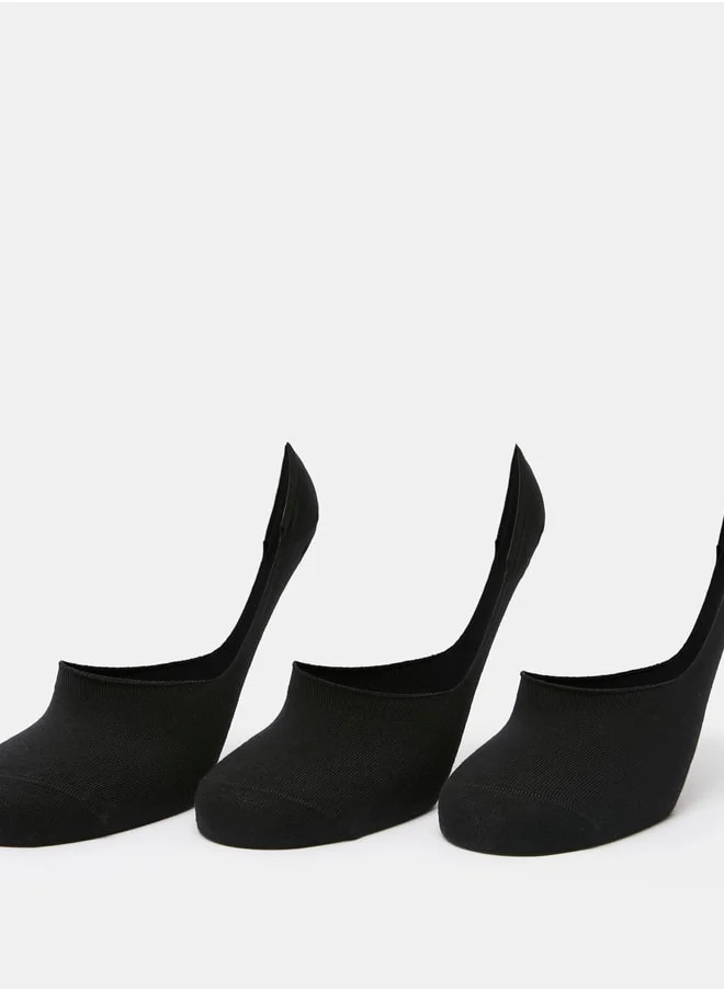 DUCHINI Men's Solid No Show Socks - Set of 3