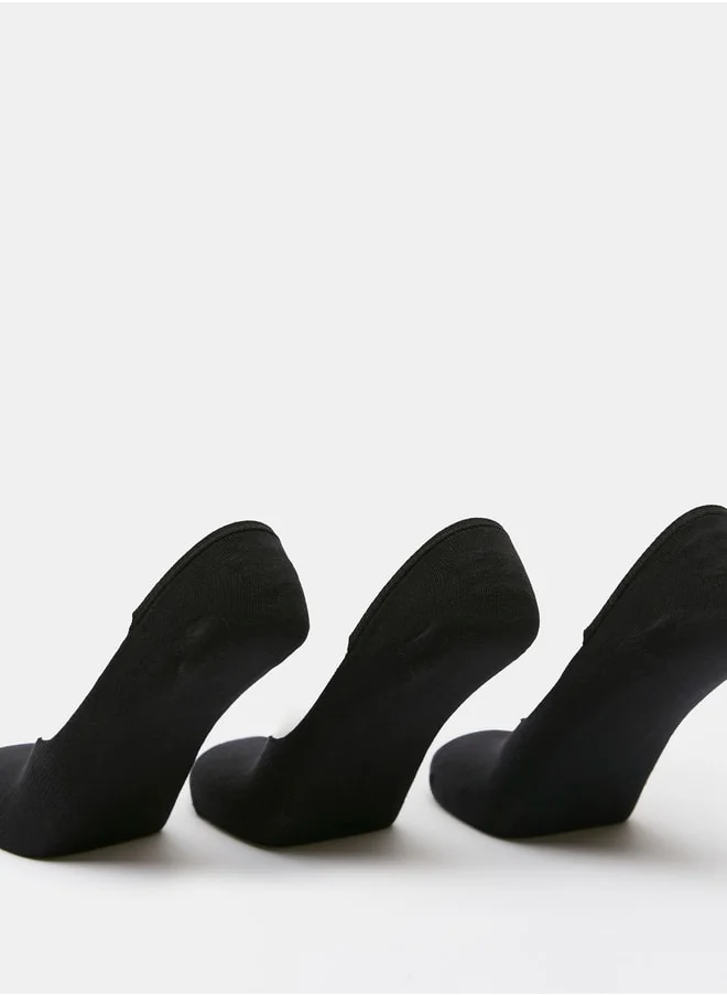 DUCHINI Men's Solid No Show Socks - Set of 3