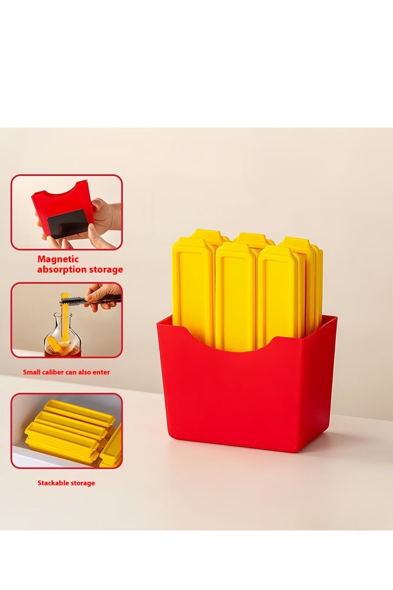 6 Ice Cube fries with Magnetic Storage Box，Can be Put in Bottle or Cans to cool drink Directly,1 Second Quickly Ice Release，BPA free material - Image 1