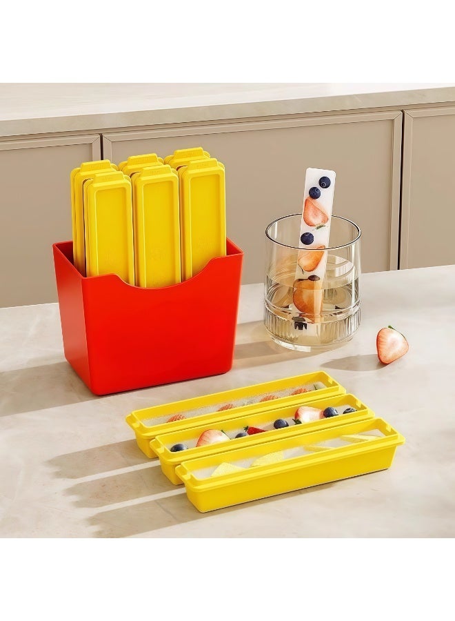 مكعبة عصي بروتين على شكل فرايز صديقة للأقلام والقوارير مع غطاء، تخزين مغناطيسي وتصميم قابل للتراكب – إطلاق سريع في ثانية واحدة، يتوافق مع العلب والقوارير، صديقة للبيئة وخالية من بيسيكل أ (BPA) ومن الصنف الغذائي الآمن في المكنسة المائية – مثالية للرمضان، العيد، يوم الوطني الإماراتي، الحفلات العائلية والمناسبات الخارجية - Image 1