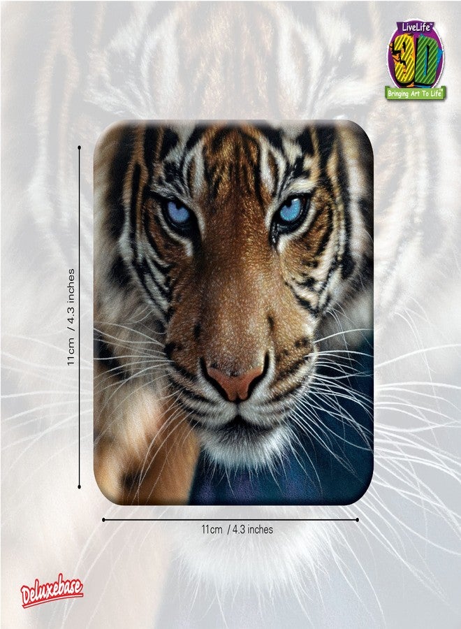  ديلوكس بايز قاعدة أكواب ثلاثية الأبعاد من الفلين من لايف لايف - عيون زرقاء من ديلوكس بيس. قاعدة أكواب مزينة بصورة حيوان ثلاثية الأبعاد. حصيرة أكواب مانعة للانزلاق لحماية الطاولة، مثالية لتزيين المنزل والإكسسوارات المنزلية. - Image 2