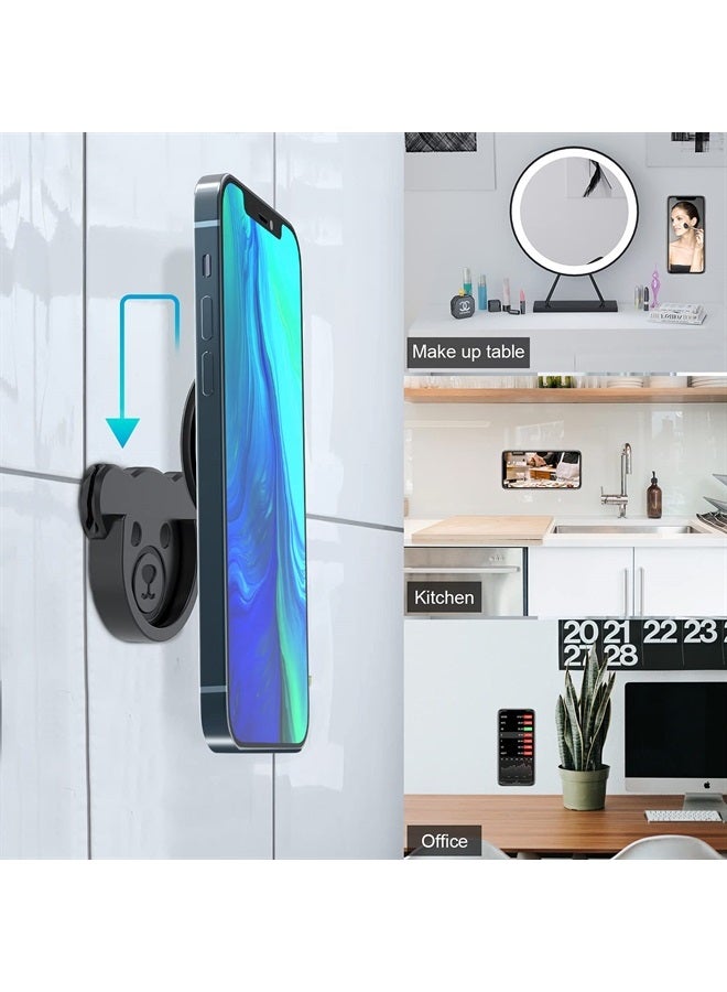 TOPGO Socket Car Mount for Phone Holder Cute Bear Style Silicone Grip Stand with Phone line Clasp for Collapsible Socket User Used on Dashboard, Home, Office, Kitchen, Desk, Wall (Black) 3 Pack - Image 1