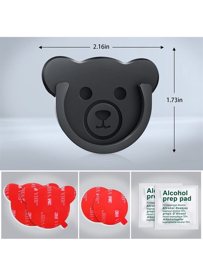 TOPGO Socket Car Mount for Phone Holder Cute Bear Style Silicone Grip Stand with Phone line Clasp for Collapsible Socket User Used on Dashboard, Home, Office, Kitchen, Desk, Wall (Black) 3 Pack - Image 3