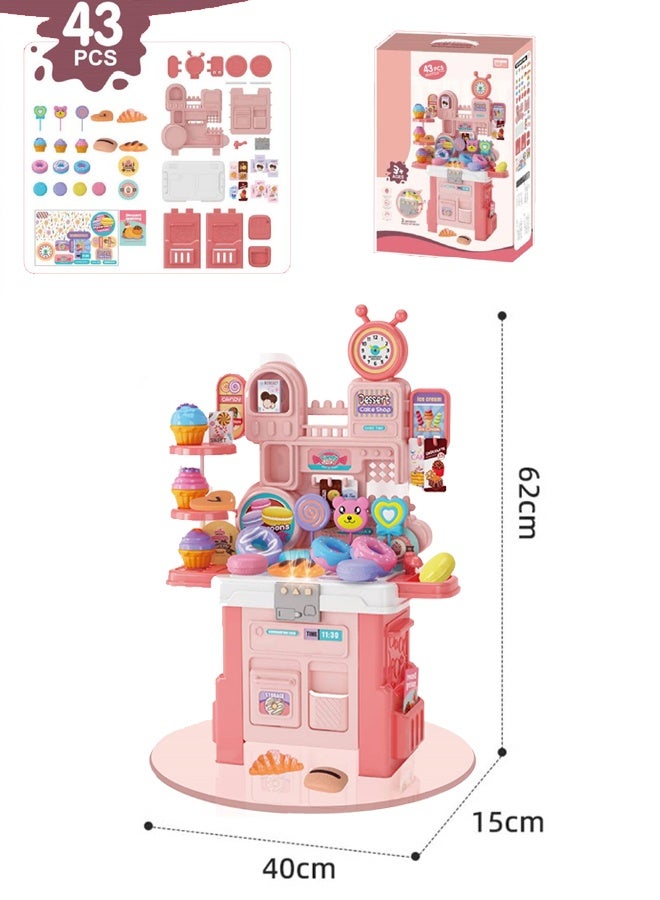 43pcs dessert making toy set kitchen countertop,cream toys, candies for children to play with, indoor toys with candies, ice cream lollipops, chocolate, large storage set for children's education toys, suitable for boys and girls over 3 years old  - Image 2