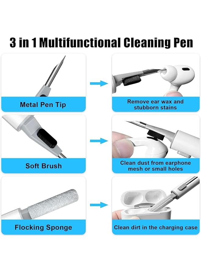 erorex 3 In 1 Cleaner Kit For Airpods 1 2 3 Pro Pro 2 Silicone Ear Tips For Airpods Pro And Airpods Pro 2Nd Generation Replacement Ear Tips For Airpods Pro With Noise Reduction Hole SML - Image 3