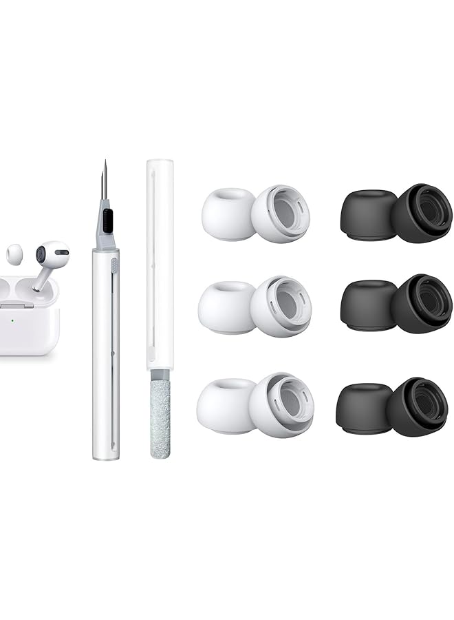 erorex 3 In 1 Cleaner Kit For Airpods 1 2 3 Pro Pro 2 Silicone Ear Tips For Airpods Pro And Airpods Pro 2Nd Generation Replacement Ear Tips For Airpods Pro With Noise Reduction Hole SML - Image 1