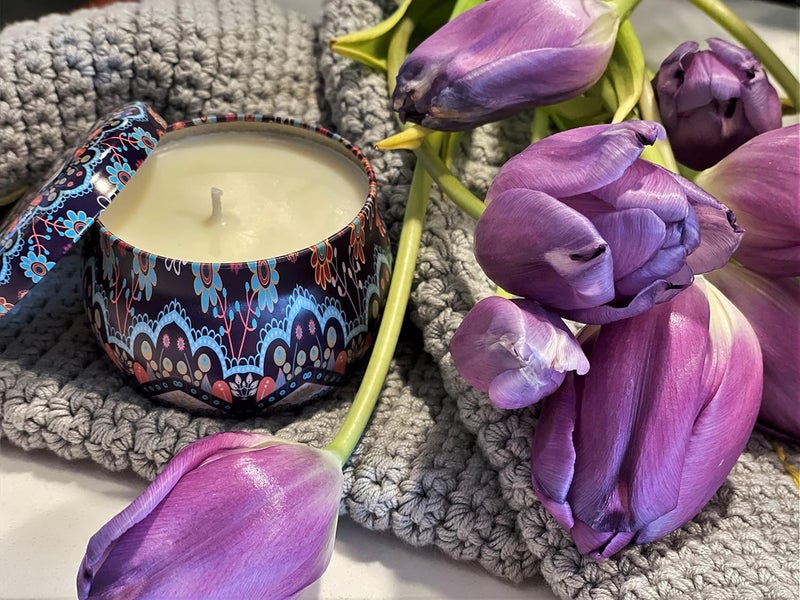 Relaxcation ALOHA ORCHID Soy Wax Candle in Perfect Decorative Giftable Metal Tin - Pure Organic Soy Wax and Natural Aloha Orchid Oils - for Living Room, Bedroom, Gift for Mother Day - Handmade in USA - Image 2