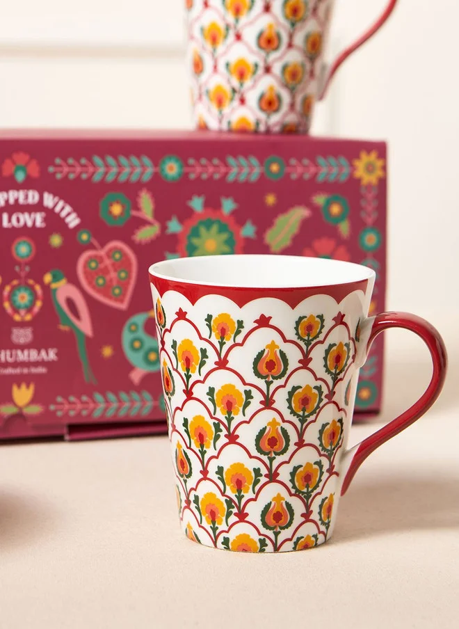 Chumbak Suzani Bloom Tea Trio, Gift Set of 3 | Comes in a Gift Box