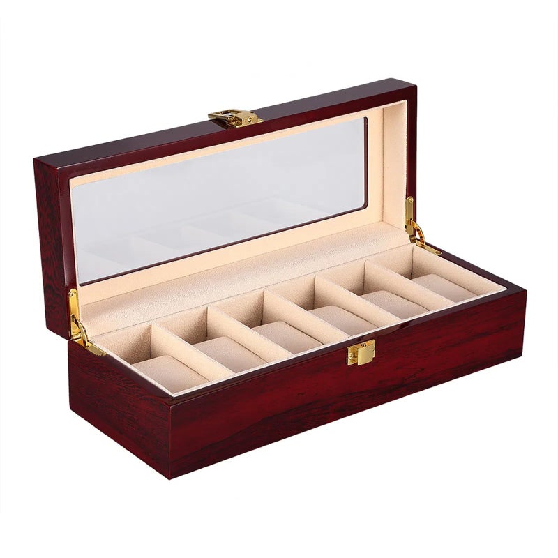 Uten Watch Display Storage Box Jewelry Collection Case Organiser Holder for Men Wooden - Image 1