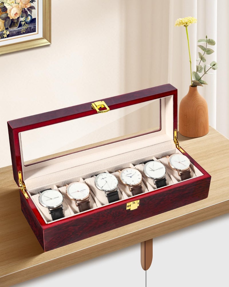 Uten Watch Display Storage Box Jewelry Collection Case Organiser Holder for Men Wooden - Image 2