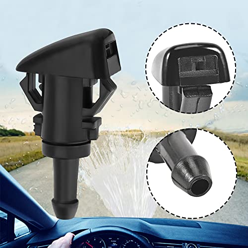 ASUBHA 2PCS Front Windshield Washer Nozzles, Windshield Wiper Sprayer Nozzle Jet Kit Replacement for Chrysler, Dodge, Jeep, Ram Replaces 4805742AB, 4805742AC, 5113049AA, 55077460AA, 5303833AA - Image 4
