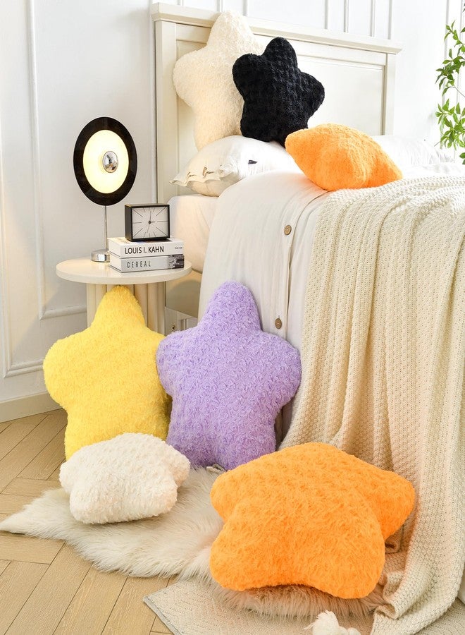 ZCNYCLAM Star Pillow, 14.9" Star Shaped Plush Pillow for Couch Bed Sofa, Cute Decorative Throw Pillows with Soft Faux Fur Room Decor for Bedroom Living Room (Black) - Image 5