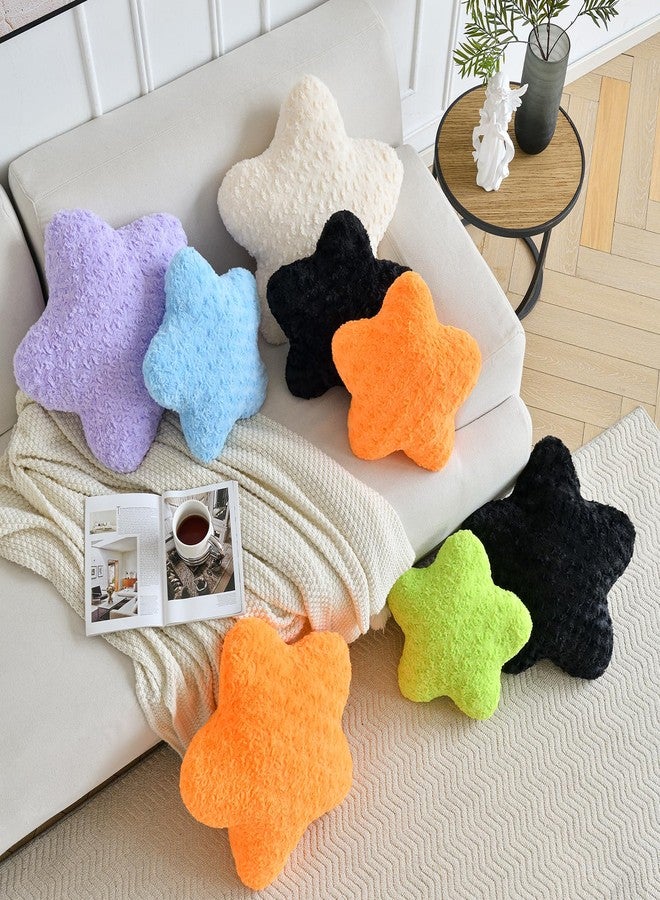 ZCNYCLAM Star Pillow, 14.9" Star Shaped Plush Pillow for Couch Bed Sofa, Cute Decorative Throw Pillows with Soft Faux Fur Room Decor for Bedroom Living Room (Black) - Image 2