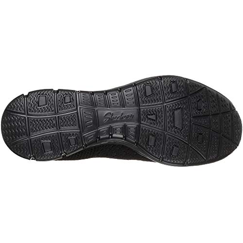 SKECHERS حذاء سكيرشرز للنساء سيغر - باور هيتير - حذاء ماري جين محبوك هندسياً، أسود/أسود، 6 م أمريكي - Image 4