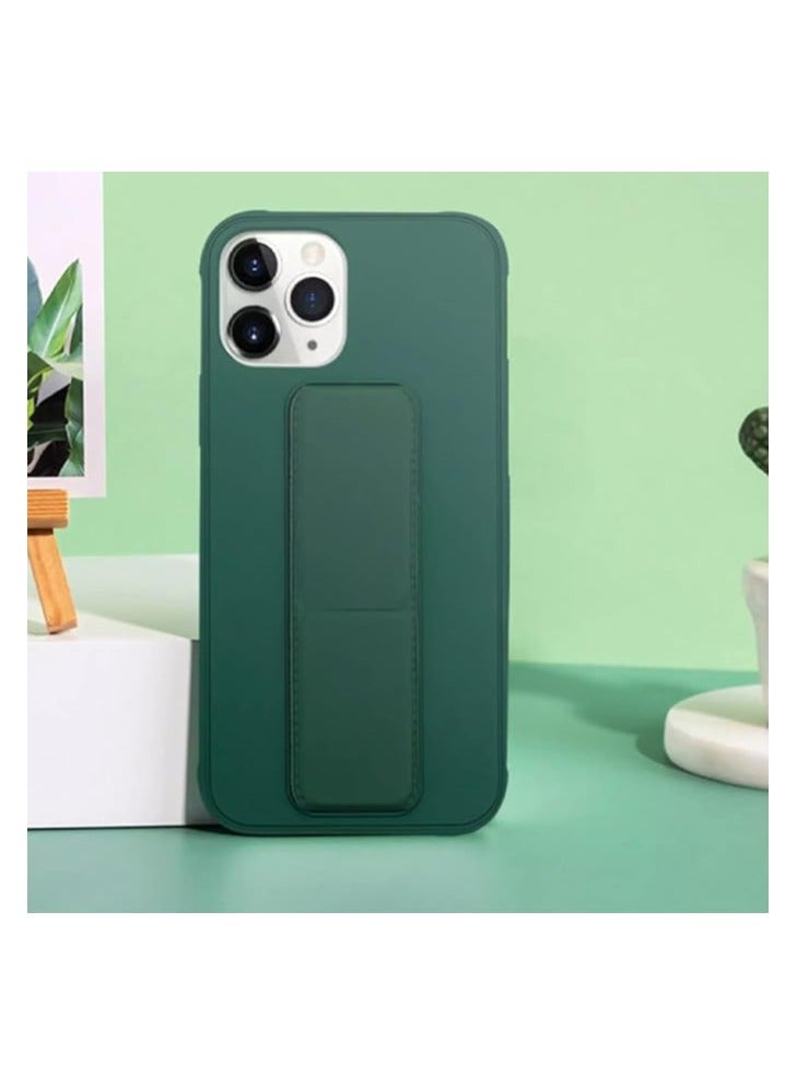 MYK Clear Case Compatible with iPhone 14 PRO 6.1 inch, Cell Phone Grip and Expanding Stand, Shockproof Cover with Grip Holder, Raised Edges for Screen Protection,GREEN - Image 1